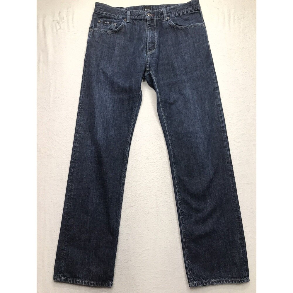 HUGO BOSS Maine Jean Men 36x32 Dark Wash Comfort Fit Stretch Denim